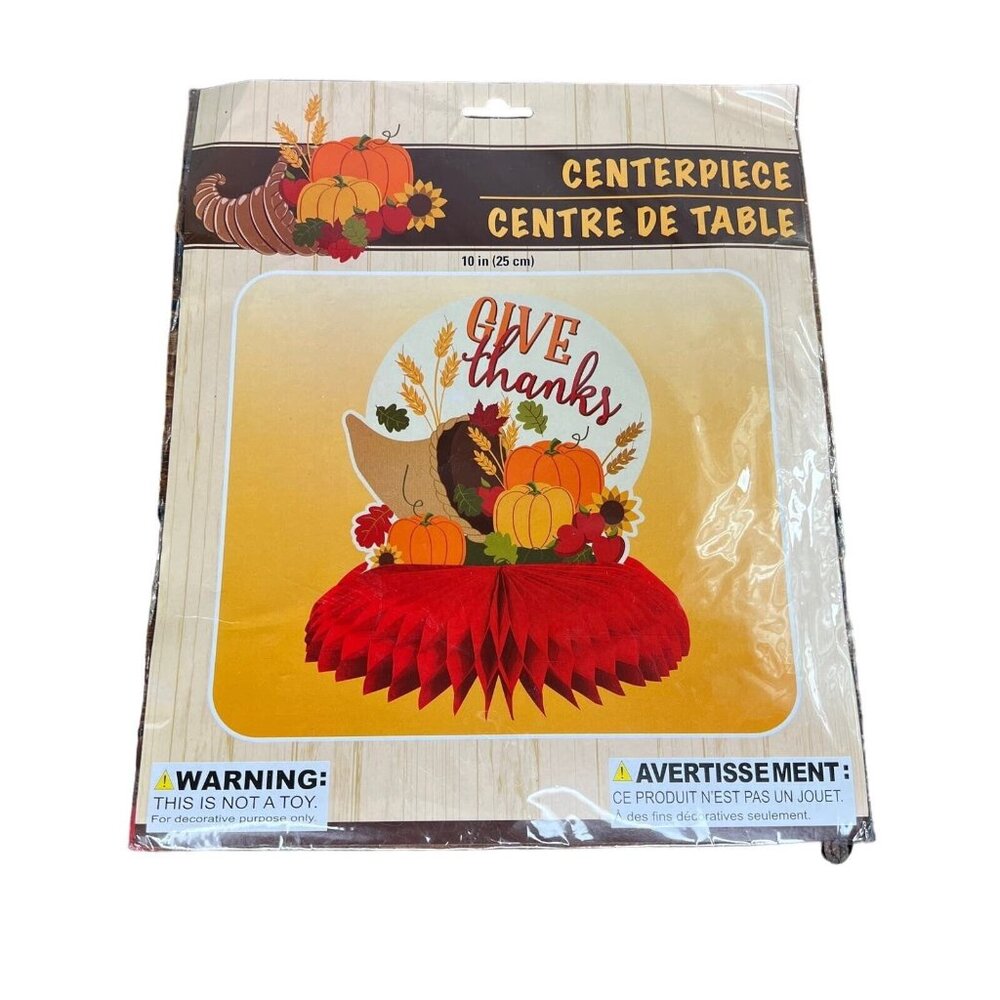 Fall Thanksgiving Harvest Table Paper Honeycomb Centerpieces 10” Give Thanks